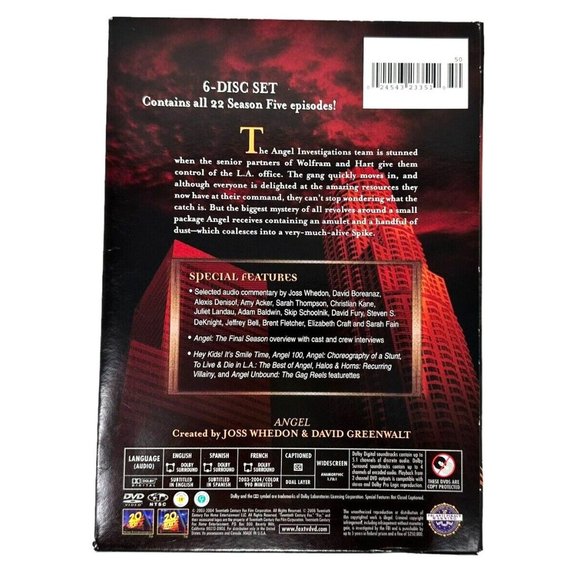 Angel Season 5 DVD Vampire TV Series 6 Disc Set 22 Episodes David Boreanaz 1999 - Picture 3 of 10